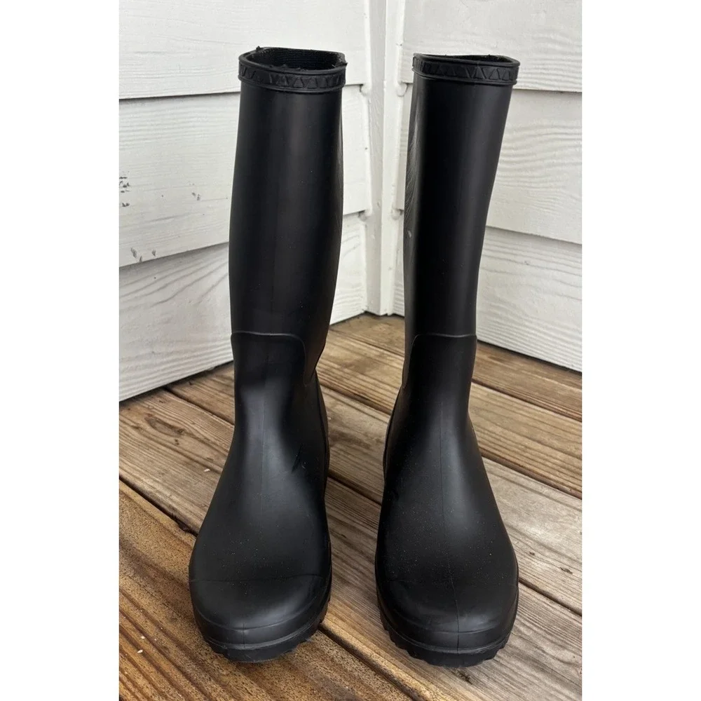 UGG Shelby Women’s 8 Black Tall Rubber Boots‎ Waterproof Classic Rain Style